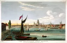 The Southwark Iron Bridge London, 1822. Artist: Anon