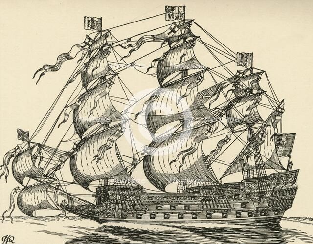 'The Sovereign of the Seas', (1931). Artist: Charles Henry Bourne Quennell.