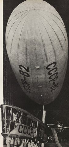 The Soviet Union has begun to build dirigibles. Illustration from USSR Builds Socialism, 1933. Creator: Lissitzky, El (1890-1941)