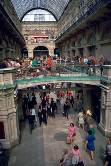 The soviet-era GUM department store in Moscow, 19th century