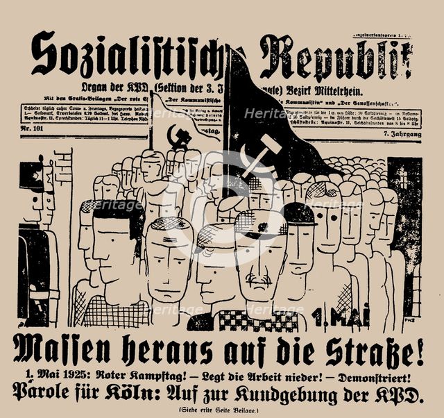 The Sozialistische Republik, April 30, 1925, 1925. Creator: Seiwert, Franz Wilhelm (1894-1933).