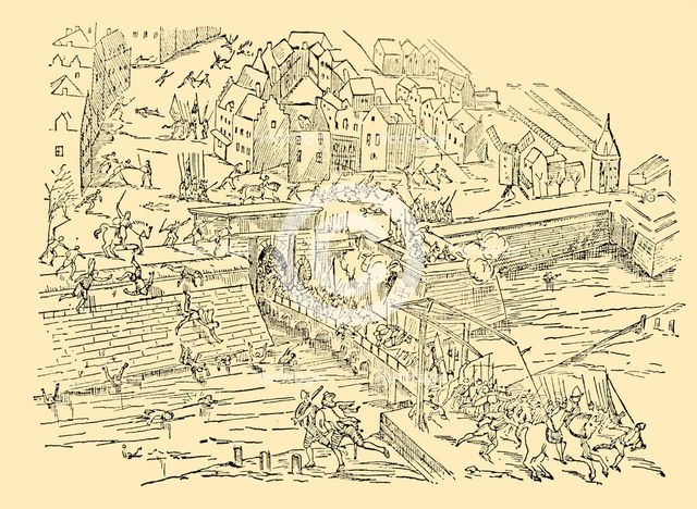'The Spaniards Capture Antwerp In Their Long Struggle With The Dutch', 1576, (c1930). Creator: Unknown.