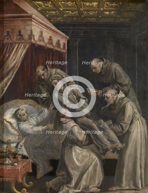 The Spanish Crown Prince Don Carlos Heals After Touching the Corpse of Saint Didacus, c1560-1600. Creator: Martin de Vos.