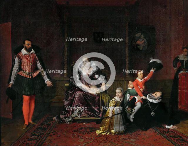 The Spanish ambassador surprises Henri IV playing with his children, 1817. Creator: Ingres, Jean Auguste Dominique (1780-1867).