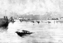 The Spanish-American War: Manila Harbour - sunken schooners blocking the river, 1898. Creator: Unknown