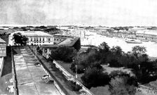 The Spanish-American War: Manila...bombarded by the American Fleet under Admiral Dewey..., 1898. Creator: Unknown
