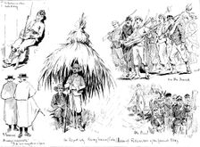 The Spanish-American War: military types in Spain and Cuba, 1898. Creator: Carl Hentschel