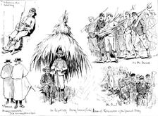 The Spanish-American War: military types in Spain and Cuba, 1898. Creator: Carl Hentschel