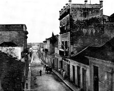 The Spanish-American War: one of the principal streets in Matanzas, 1898. Creator: Unknown
