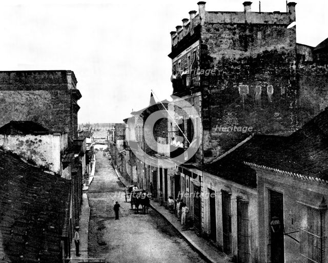 The Spanish-American War: one of the principal streets in Matanzas, 1898. Creator: Unknown.