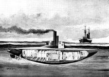 The Spanish-American War: America's new armoured torpedo-boat, "Holland", 1898. Creator: Unknown