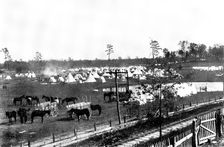 The Spanish-American War: camp of the U.S. Army, Government Park, Chickamauga, Georgia, 1898. Creator: R. E. M. Saverkrop