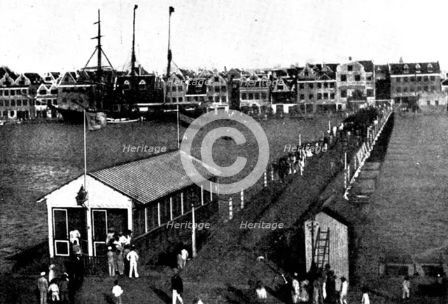 The Spanish-American War: drawbridge across the harbour, Willemstad, 1898. Creator: Unknown.