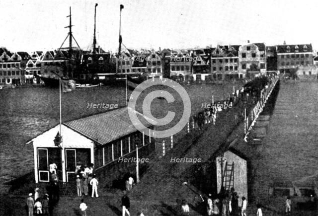 The Spanish-American War: drawbridge across the harbour, Willemstad, 1898. Creator: Unknown.