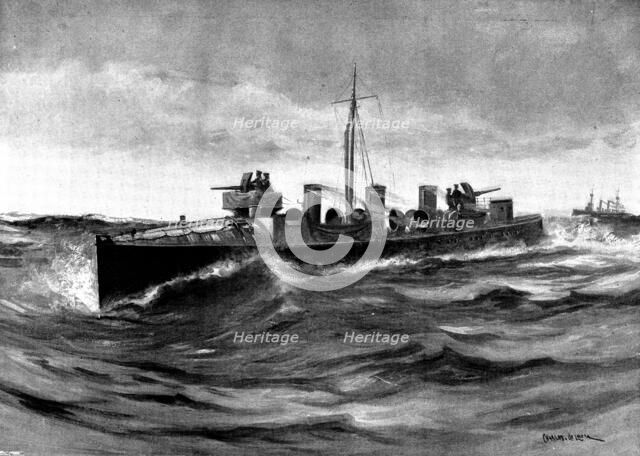 The Spanish-American War: gun practice on board a Spanish torpedo-boat destroyer, 1898. Creator: Unknown.