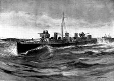 The Spanish-American War: gun practice on board a Spanish torpedo-boat destroyer, 1898. Creator: Unknown