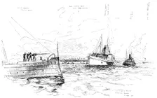 The Spanish-American War: landing of the "Gussie" Expedition at Cabanas, May 12, 1898. Creator: Carl Hentschel