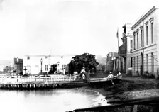 The Spanish-American War: landing-place in the harbour of Ponce, Porto Rico, 1898. Creator: Unknown