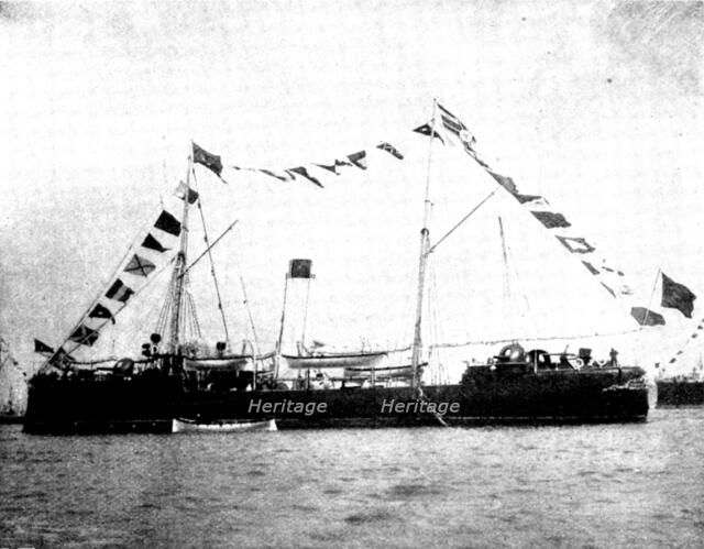 The Spanish-American War: Spanish war-ships - Marques de la Ensenada, third class cruiser, 1898. Creator: Symonds & Co.