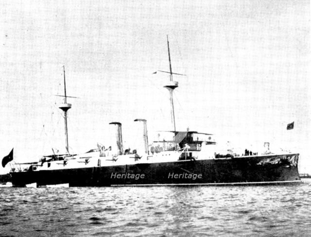 The Spanish-American War: Spanish war-ships - Infanta Maria Teresa, first class belted cruiser, 1898 Creator: Symonds & Co.
