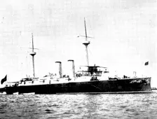 The Spanish-American War: Spanish war-ships - Infanta Maria Teresa, first class belted cruiser, 1898 Creator: Symonds & Co
