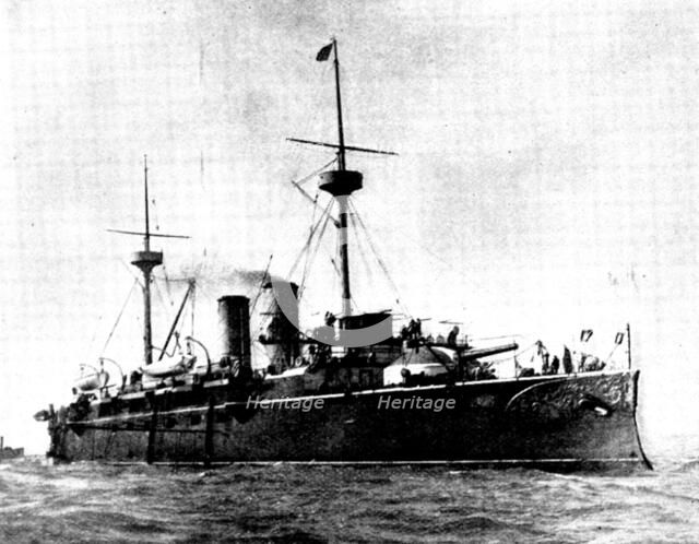 The Spanish-American War: Spanish war-ships - Vizcaya, first class belted cruiser, 1898. Creator: G. West and Son.
