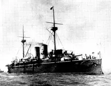 The Spanish-American War: Spanish war-ships - Vizcaya, first class belted cruiser, 1898. Creator: G. West and Son