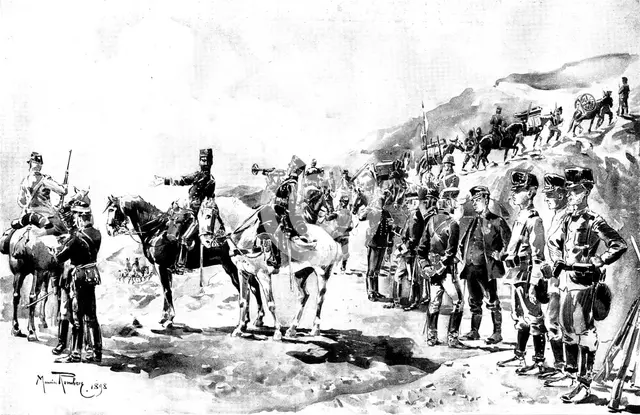The Spanish-American War: types of Spanish troops in field uniform, 1898. Creator: Unknown.