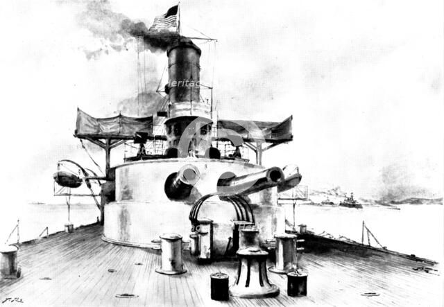 The Spanish-American War: the United States monitor "Puritan" cleared for action, 1898. Creator: Unknown.