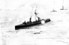The Spanish-American War: the United States torpedo-boat "Winslow" in action at Cardenas, 1898. Creator: Unknown