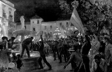 The Spanish-American War: the war fever in Spain: "down with the American Eagle!", 1898. Creator: Unknown