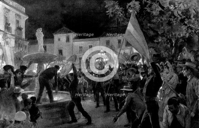 The Spanish-American War: the war fever in Spain: "down with the American Eagle!", 1898. Creator: Unknown.