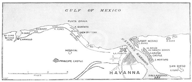The Spanish-American War: the defences of Havana...official chart issued to U.S. Navy, 1898. Creator: Carl Hentschel.
