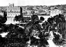 The Spanish-American War: the Public Gardens and a general view of the town of Matanzas, 1898. Creator: Unknown
