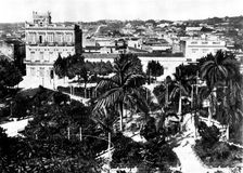 The Spanish-American War: the Public Gardens and a general view of the town of Matanzas, 1898. Creator: Unknown