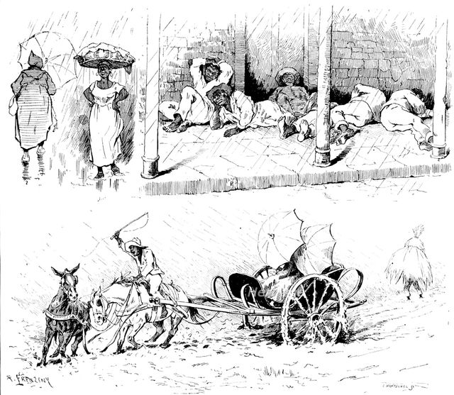The Spanish-American War: the rainy season in Cuba, 1898. Creator: Carl Hentschel.