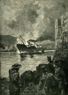 The Spanish-American War: The Sinking of the Merrimac 1898, (c1900). Creator: Unknown