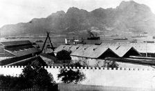 The Spanish-American War: the Spanish Flotilla at anchor off St. Vincent, Cape Verde, 1898. Creator: F. B. Foy
