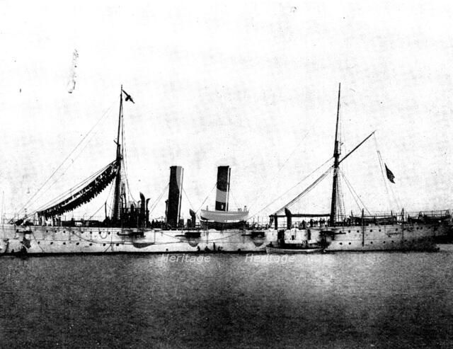 The Spanish-American War: US war-ships - Marblehead, twin-screw cruiser, 1898. Creator: Symonds & Co.