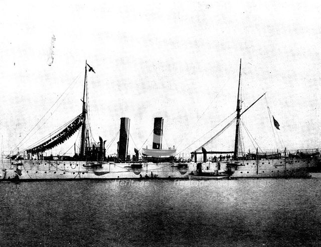 The Spanish-American War: US war-ships - Marblehead, twin-screw cruiser, 1898. Creator: Symonds & Co.