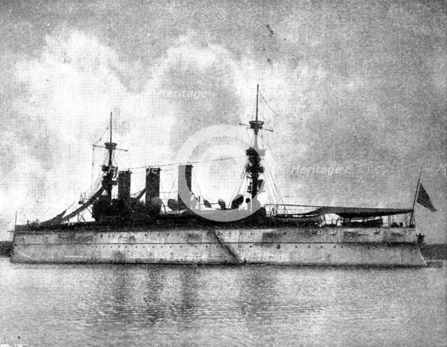 The Spanish-American War: US war-ships - New York, twin-screw armoured cruiser...off Havana, 1898. Creator: Symonds & Co.