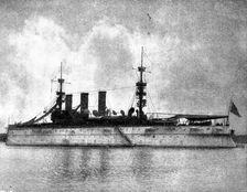 The Spanish-American War: US war-ships - New York, twin-screw armoured cruiser...off Havana, 1898. Creator: Symonds & Co