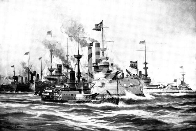 The Spanish-American War: vessels of the United States North Atlantic Squadron..., 1898. Creator: Unknown.
