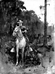 The Spanish-American War: with the Cavalry on picket duty at Tampa, 1898. Creator: Unknown