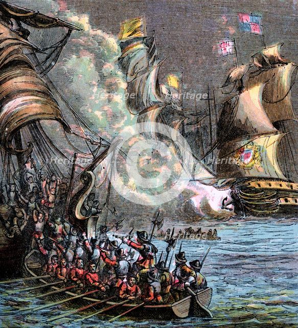 'The Spanish Armada', 1588, (c1850). Artist: Unknown