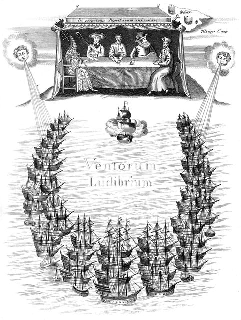 The Spanish Armada, 1588 (c1850). Artist: Unknown