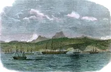 The Spanish blockading squadron at Valparaiso, Chile, c1880