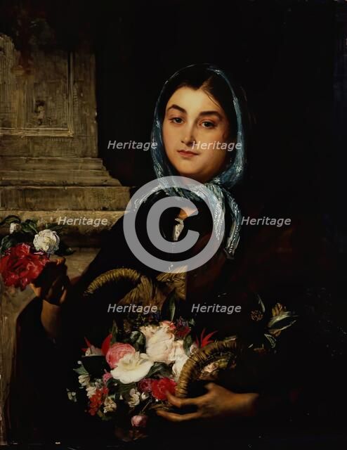 The Spanish Flower Seller, 1864. Creator: John Phillip.