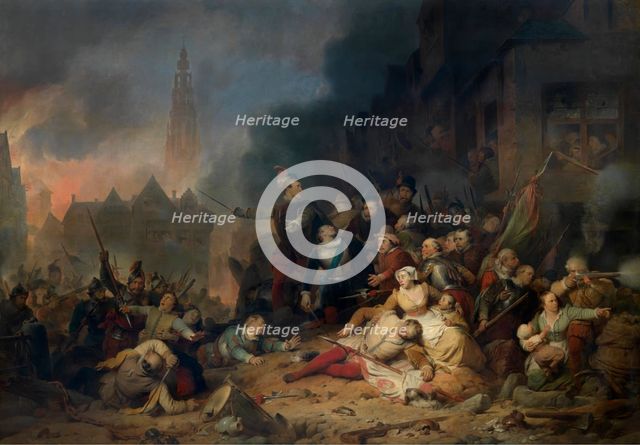 The Spanish Fury in Antwerp, (c1576), 1837. Creator: Ferdinand De Braekeleer.