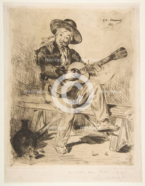 The Spanish Singer (Le Guitarrero), 1861-62. Creator: Edouard Manet.
